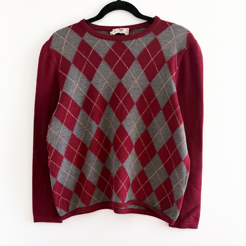 Valentino Vintage Argyle Wool Sweater